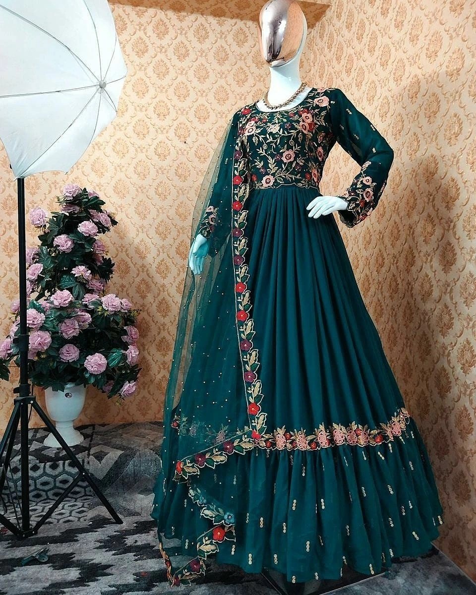 Green Colour Kids Wear Vol 2 RAHUL NX New Latest Organza Silk Kids Wear  Gown Collection 1002 - The Ethnic World